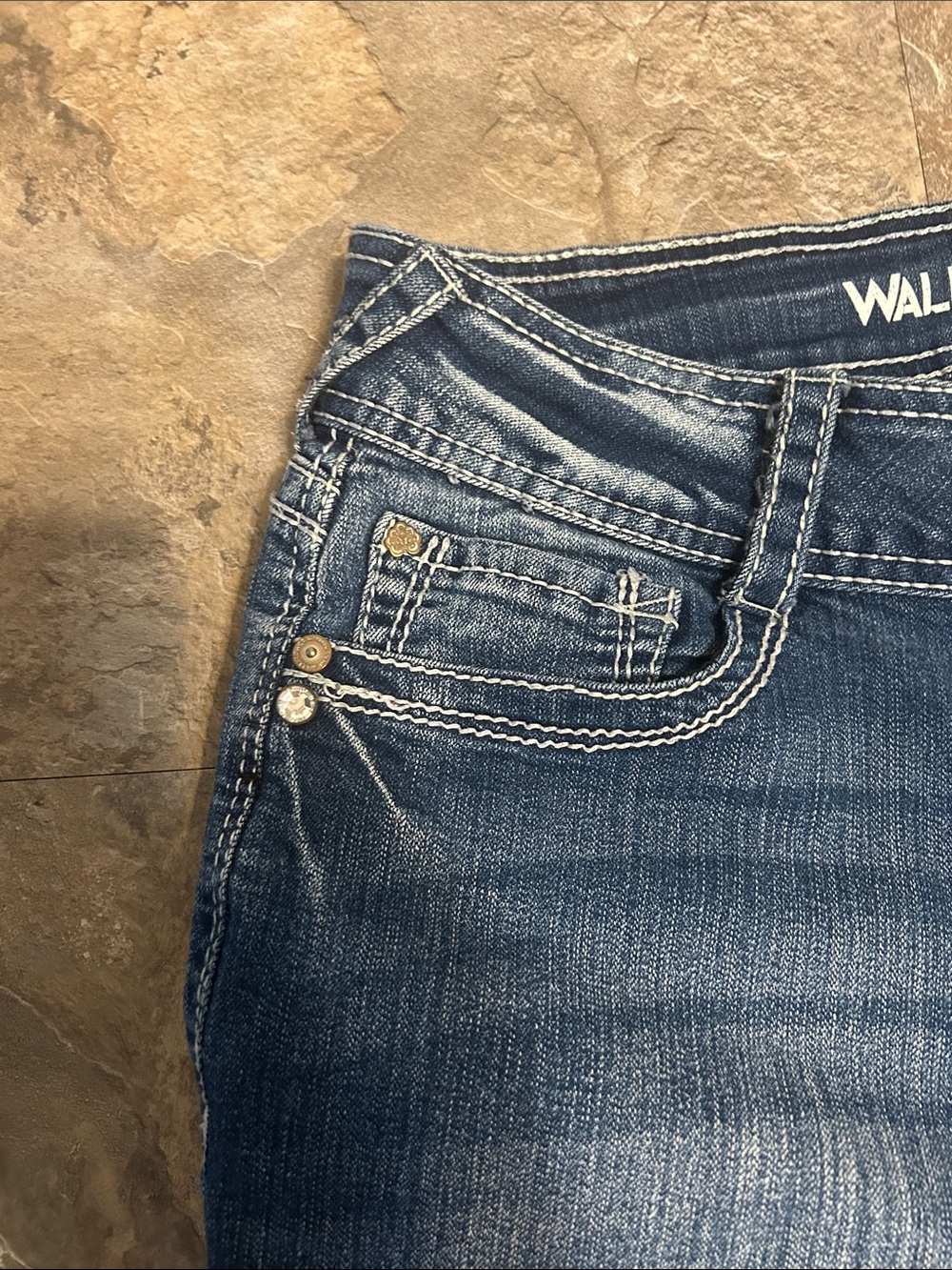 Wallflower Women's Dark Wash Bootcut Jeans - Picture 2 of 5
